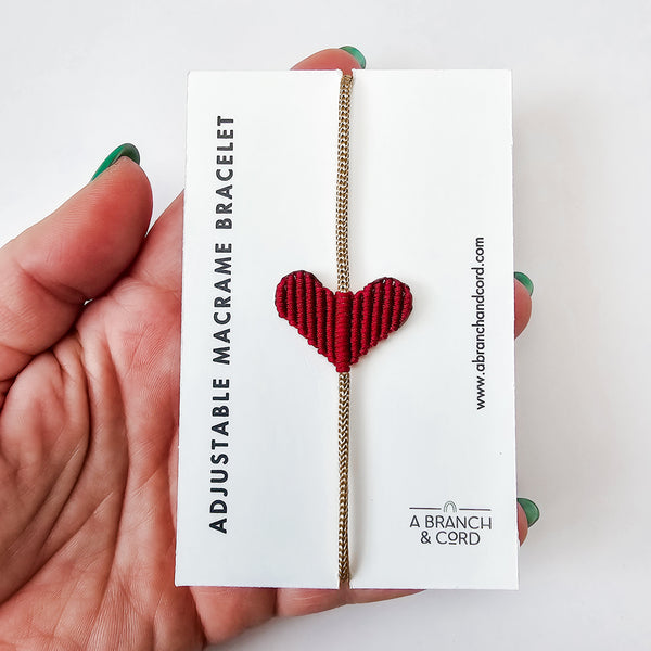 Heart Macrame Bracelet