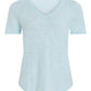 Slub Jersey Classic V-Neck-Ocean Blue