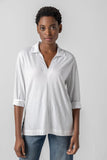 3/4 Sleeve Split Neck Tunic