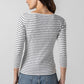 Striped 3/4 Boatneck