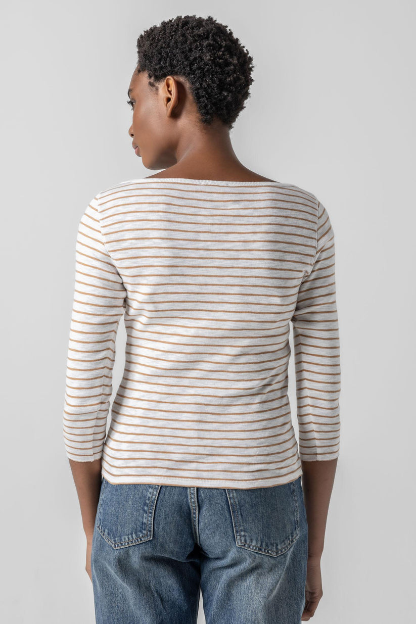 Striped 3/4 Boatneck