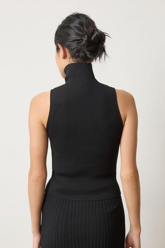 Rib Turtleneck Shell Sweater