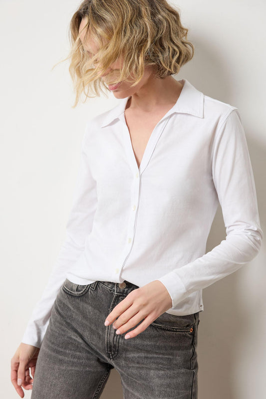 Split Collar Button Down