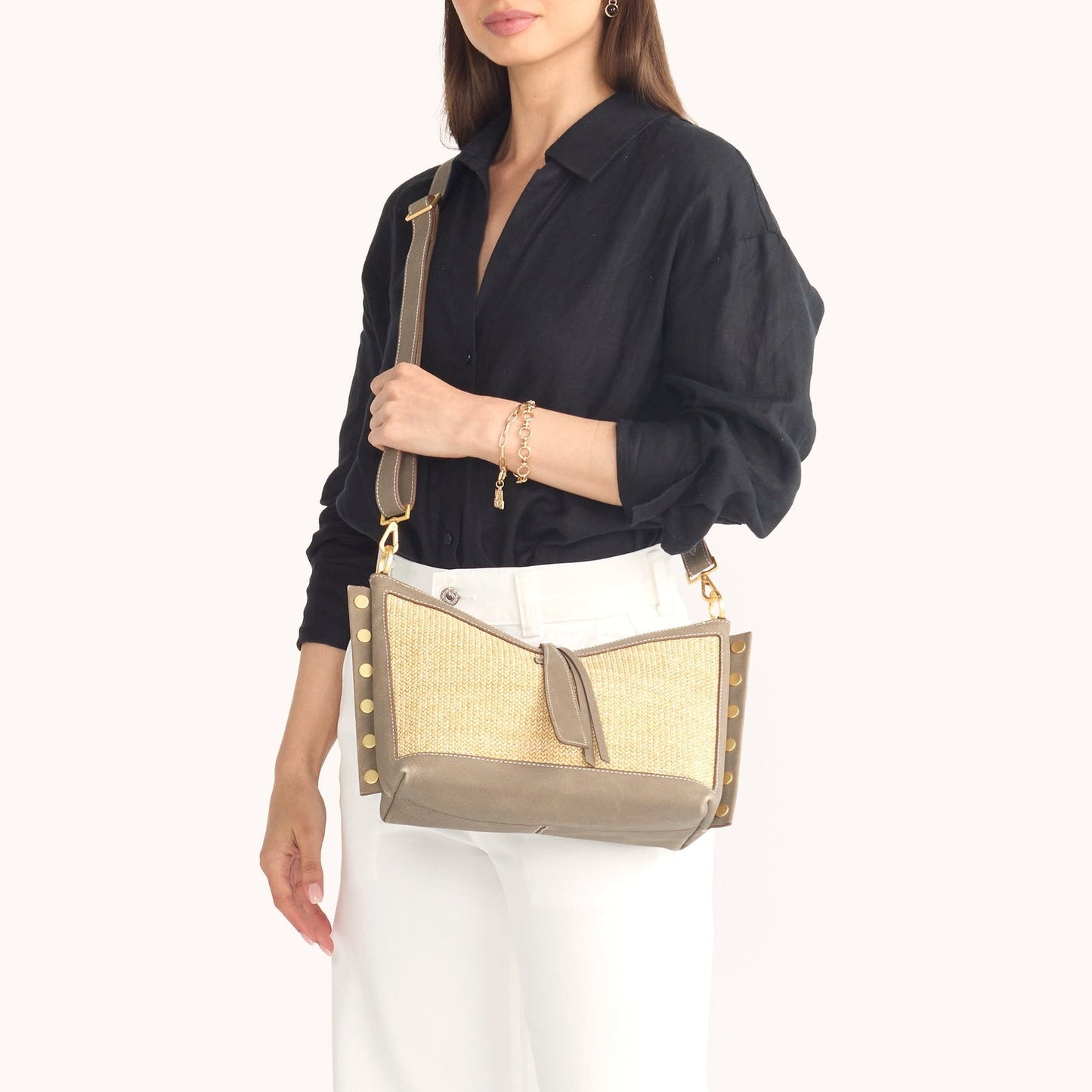 Mr. G MED-Pewter Raffia BG