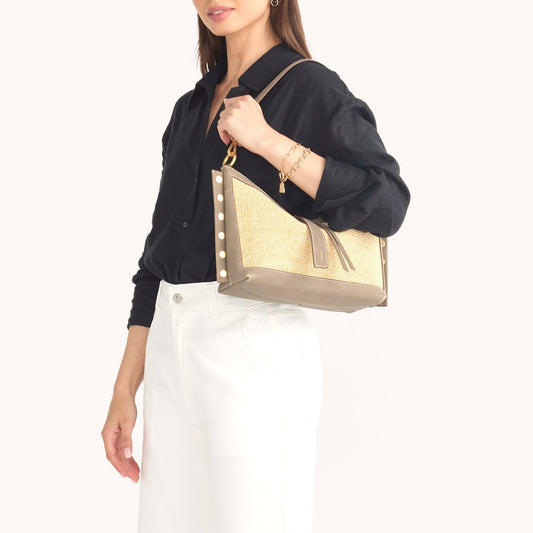 Mr. G MED-Pewter Raffia BG