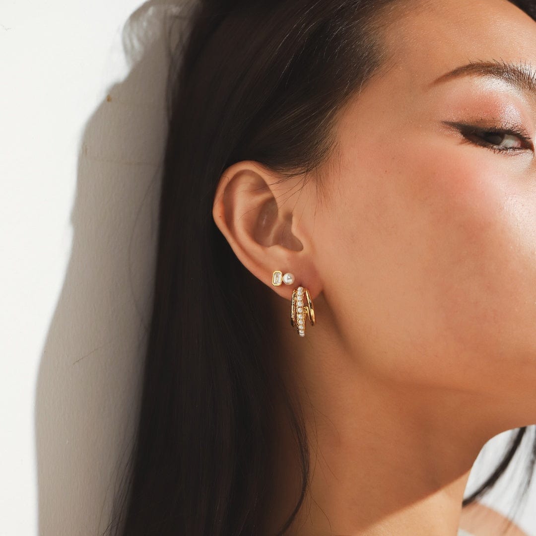 Organic Pearl Triple Hoop
